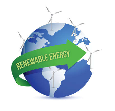 Renewal energy globe concept illustration design over whiteのイラスト素材