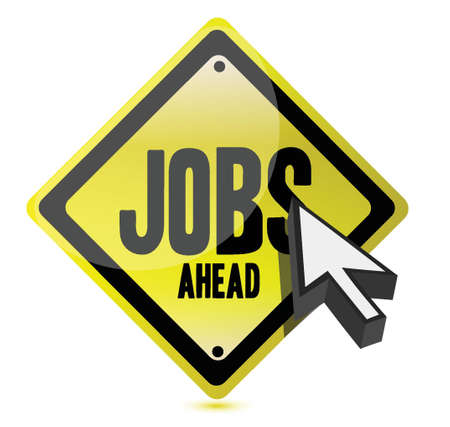 jobs ahead and cursor illustration sign designのイラスト素材