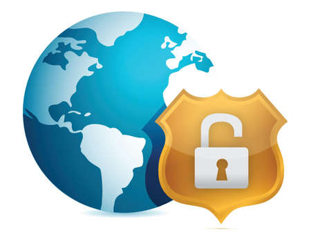 Unprotected security concept illustration design over whiteのイラスト素材