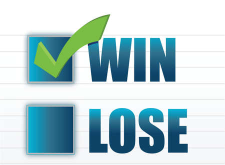 Win vs lose with checkmark illustration designのイラスト素材