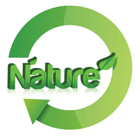 Nature sign for green world concept illustration designのイラスト素材