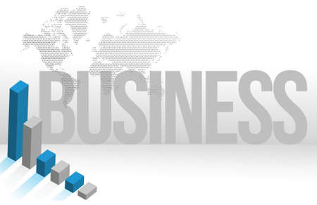 Blue Business map chart background illustration designのイラスト素材