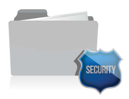Information protection by a shield illustration designのイラスト素材
