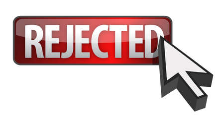 rejected button and cursor illustration design over whiteの写真素材