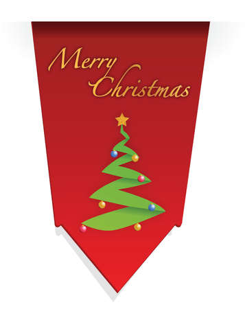Christmas tree illustration design over white backgroundの写真素材