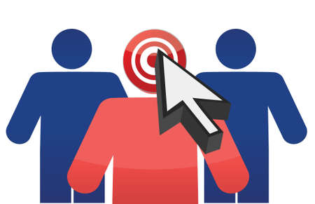 Targeting customers illustration design over white backgroundの写真素材