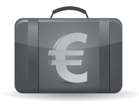 Suitcase with euro sign in front illustration designのイラスト素材