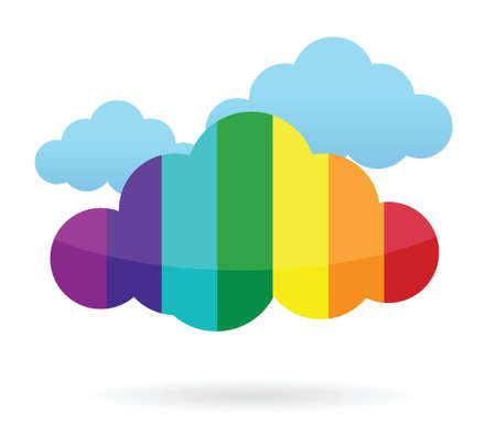 colorful cloud transferring information illustration design over whiteのイラスト素材
