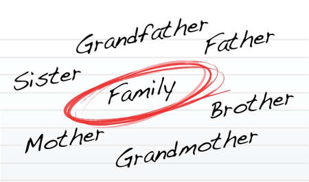 Family illustration design over a notepad backgroundのイラスト素材