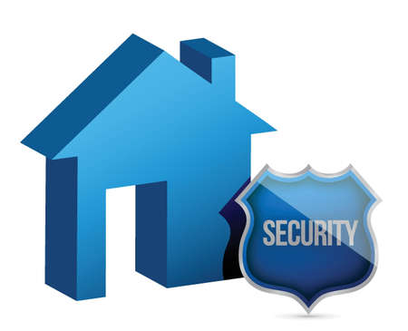 House and security shield illustration design over whiteのイラスト素材