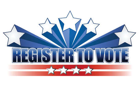 Register to vote illustration design over white backgroundのイラスト素材