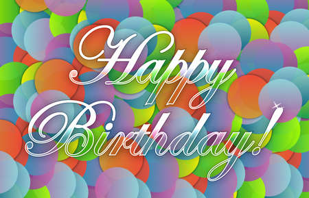 Colorful happy birthday card illustration design backgroundの写真素材