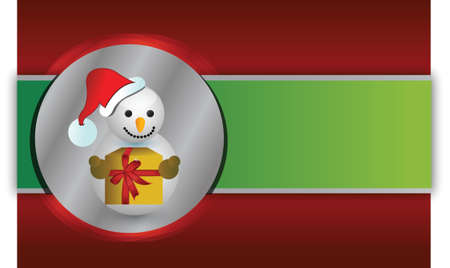 Red and green christmas snowman background designのイラスト素材