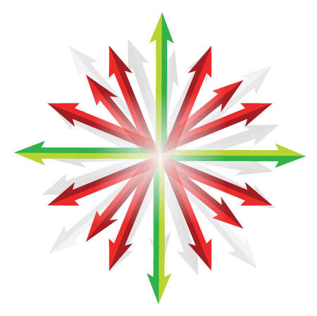 arrows going into different destinations illustration designのイラスト素材