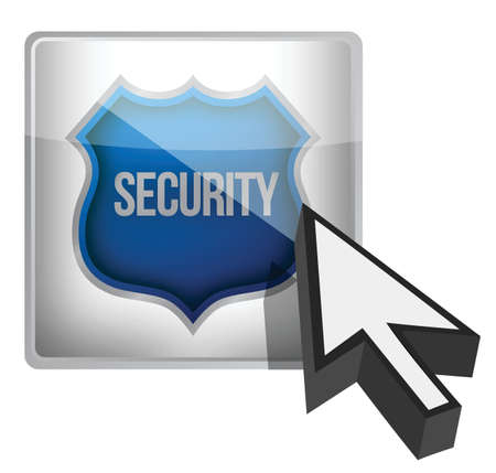 Security shield button illustration design over whiteのイラスト素材