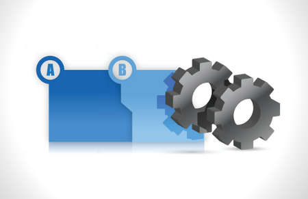 progress steps folders plus gears illustration designのイラスト素材