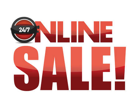 Online sale text illustration design over white backgroundのイラスト素材