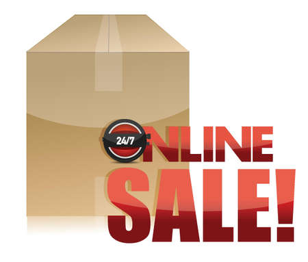 online sale box illustration design over white backgroundのイラスト素材