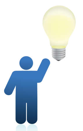 icon person an lightbulb illustration design over whiteのイラスト素材