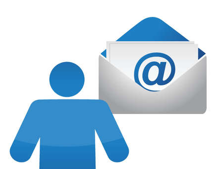 icon and email envelope over white backgroundのイラスト素材