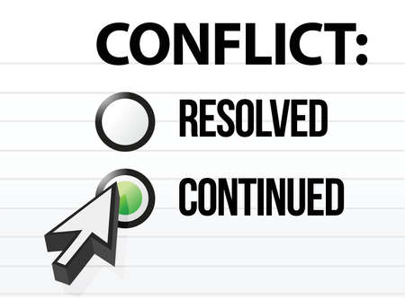 conflict continues question and answer selection designのイラスト素材