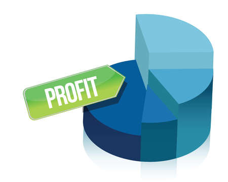 profit pie chart illustration over white backgroundのイラスト素材