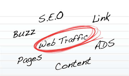 web traffic diagram illustration design on notepadのイラスト素材