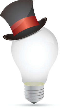 lightbulb with back hat illustration design over whiteのイラスト素材