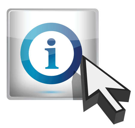 Info button with a cursor illustration design over whiteのイラスト素材