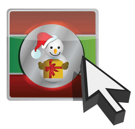christmas online button illustration design over white backgroundのイラスト素材