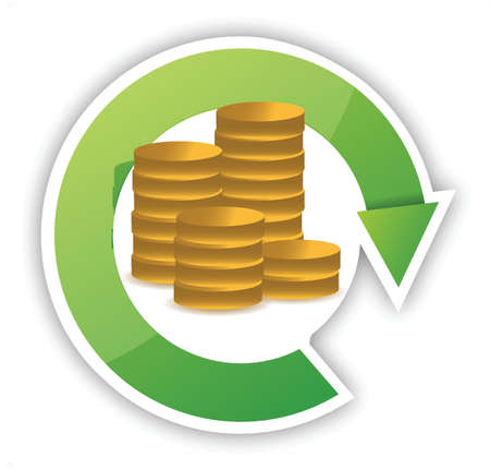 Money cycle illustration design over a white backgroundのイラスト素材