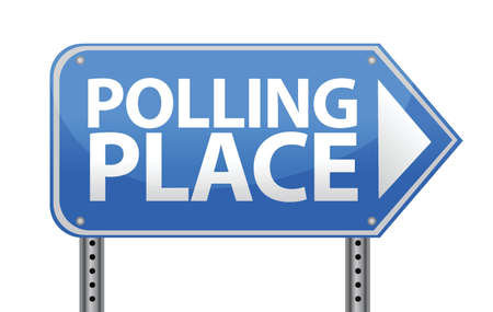Polling place sign illustration design over whiteのイラスト素材