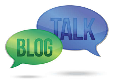 talking and blogging messages illustration design over whiteのイラスト素材