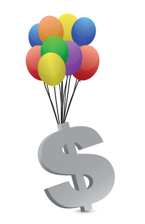 money flying away illustration design over white backgroundのイラスト素材
