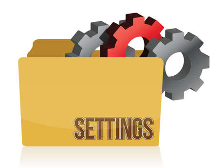 folder and gears settings illustration design over whiteのイラスト素材