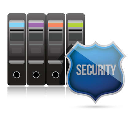 secure server shield illustration design over whiteのイラスト素材