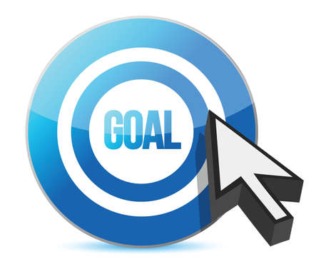 target goal with cursor illustration over whiteのイラスト素材