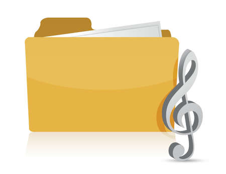 folder music illustration design over white backgroundのイラスト素材