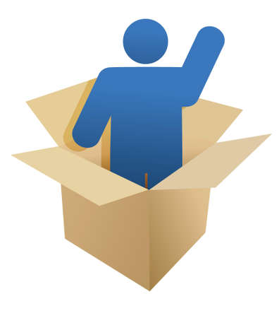 box and icon illustration design over white backgroundのイラスト素材
