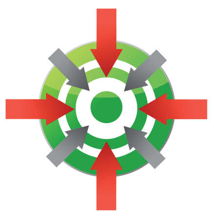 target pointing to center illustration design over whiteのイラスト素材