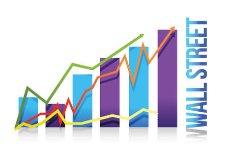 wall street business graph illustration design over whiteのイラスト素材