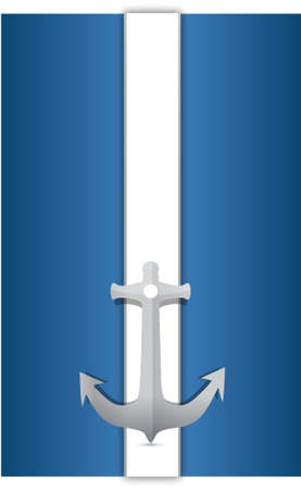 anchor and blue and white background illustration designのイラスト素材