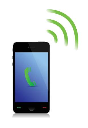 receiving a phone call cel phone illustration design over whiteのイラスト素材