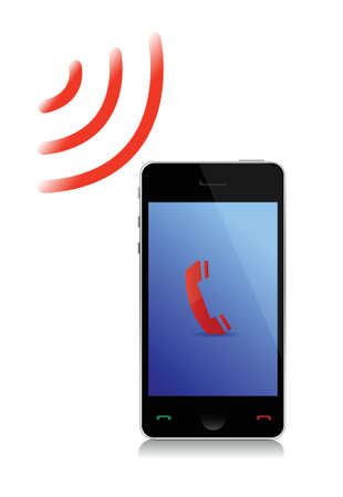 receiving a call cel phone illustration design over whiteのイラスト素材
