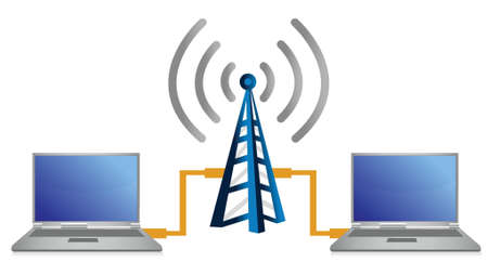 wifi laptop connection concept illustration design over whiteのイラスト素材