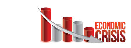 economic crisis graph illustration design over white backgroundのイラスト素材
