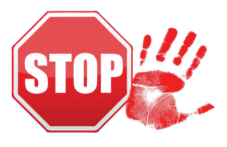 stop handprint illustration design over white backgroundのイラスト素材