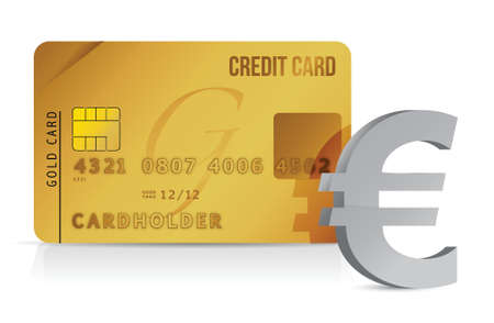 euro credit card concept illustration design over whiteのイラスト素材