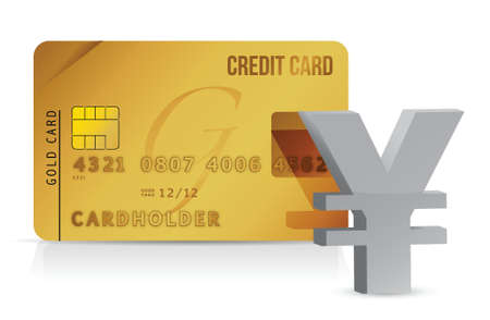 yen credit card concept illustration design over whiteのイラスト素材