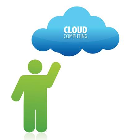 cloud computing illustration design over white backgroundのイラスト素材